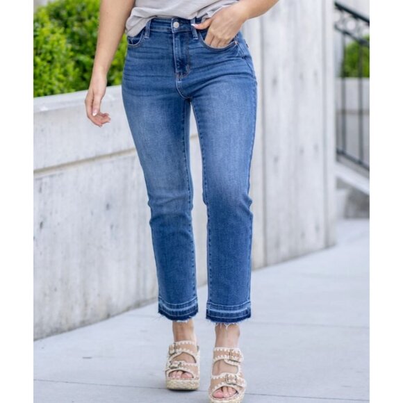 Judy Blue Denim - #1284 Judy Blue Released Hem High Rise Kick Flare Jeans Size 7/28